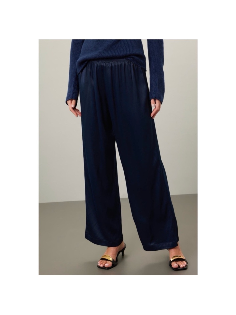 NWT DONNI The Silky Simple Pants Navy Blue Size Small - Picture 14 of 15
